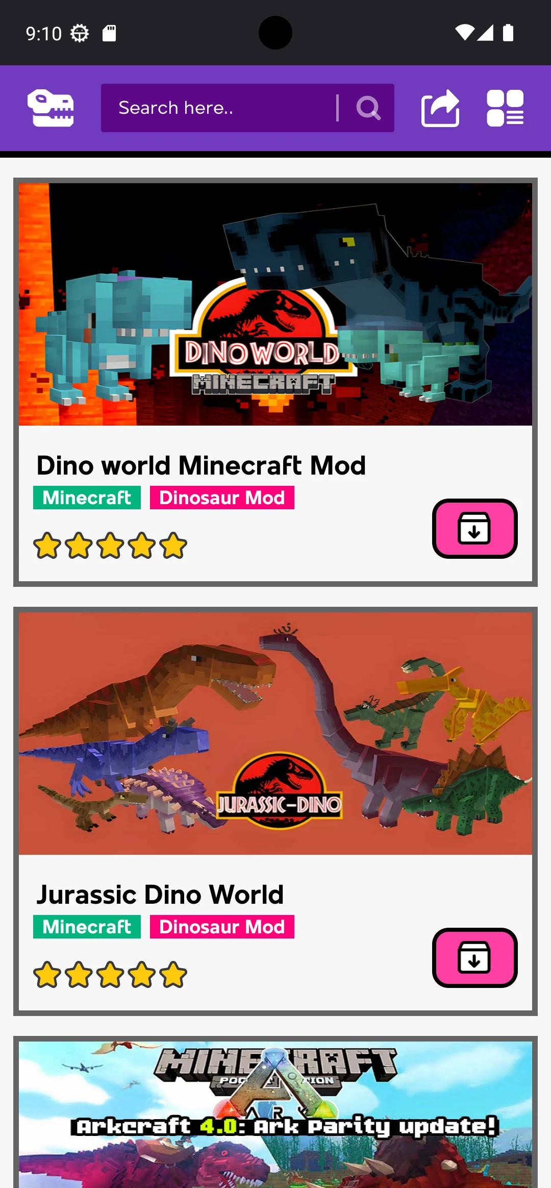 Dinosaur Craft Mods Minecraft screenshot