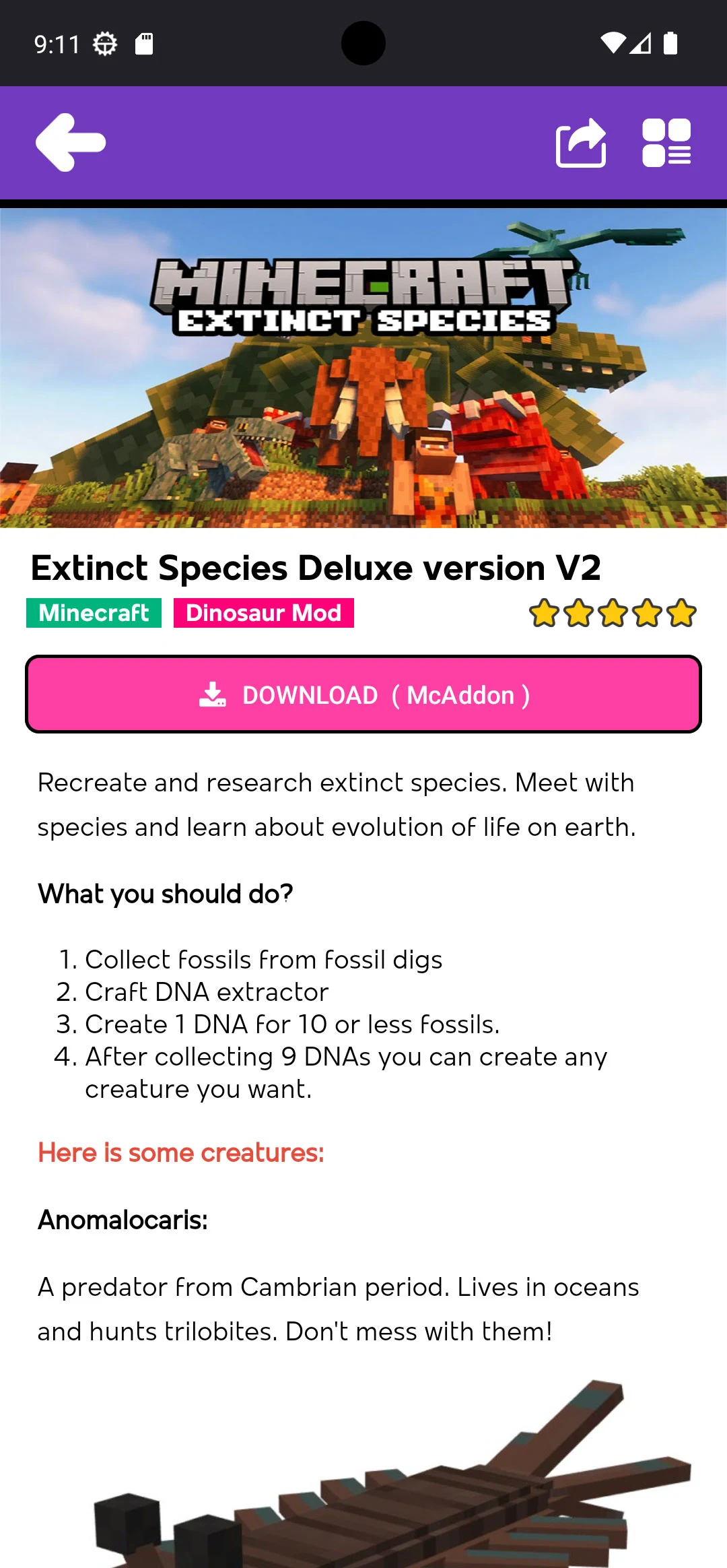 Dinosaur Craft Mods Minecraft screenshot